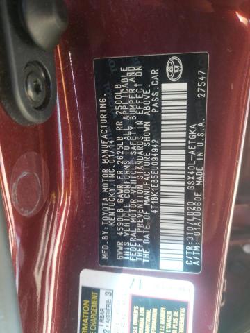 Photo 10 from auction – 2014 TOYOTA AVALON BAS with VIN 4T1BK1EB5EU094942