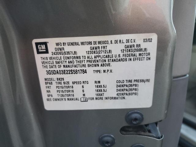 Photo 10 from auction – 2002 BUICK RENDEZVOUS with VIN 3G5DA03E22S581784