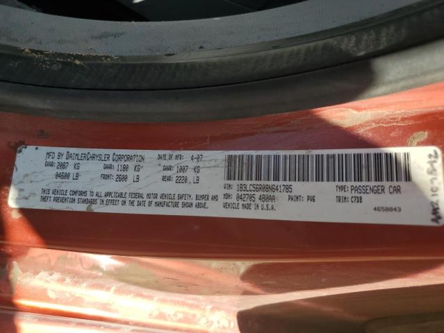 Photo 10 from auction – 2008 DODGE AVENGER SX with VIN 1B3LC56R08N641785