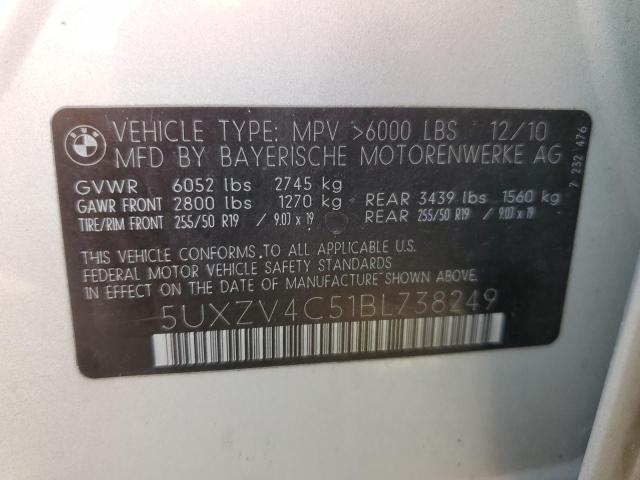 Photo 10 from auction – 2011 BMW X5 XDRIVE3 with VIN 5UXZV4C51BL738249