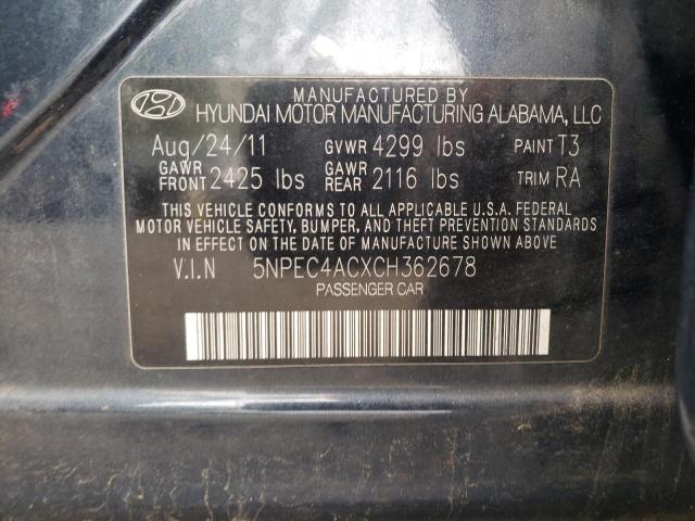 Photo 10 from auction – 2012 HYUNDAI SONATA SE with VIN 5NPEC4ACXCH362678