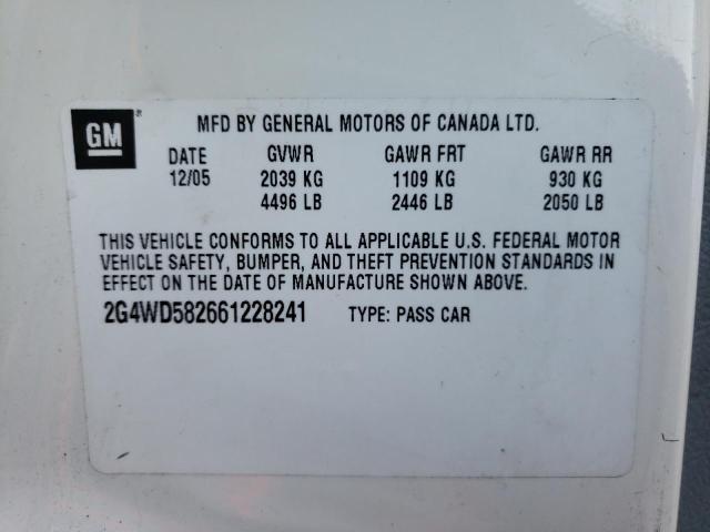 Photo 10 from auction – 2006 BUICK LACROSSE C with VIN 2G4WD582661228241