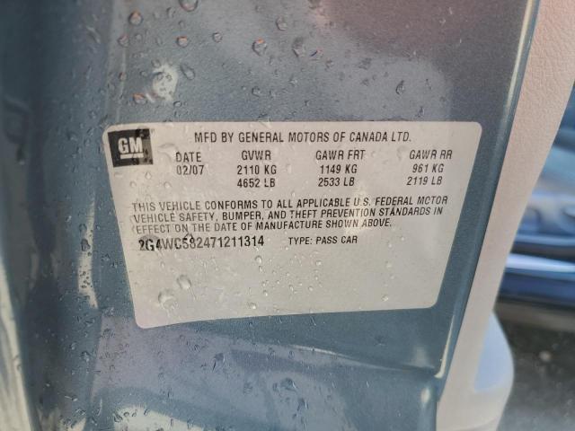 Photo 10 from auction – 2007 BUICK LACROSSE C with VIN 2G4WC582471211314