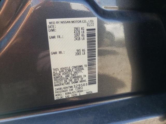 Photo 10 from auction – 2022 NISSAN ALTIMA SV with VIN 1N4BL4DV7NN329503