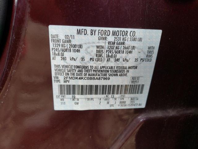 Photo 10 from auction – 2011 FORD EDGE LIMIT with VIN 2FMDK4KC0BBA87969