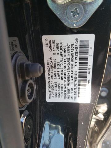Photo 10 from auction – 2015 HONDA CIVIC LX with VIN 2HGFB2F57FH534914