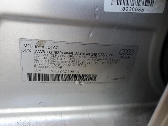 Photo 10 from auction – 2008 AUDI A4 2.0T QU with VIN WAUDF78E18A019586