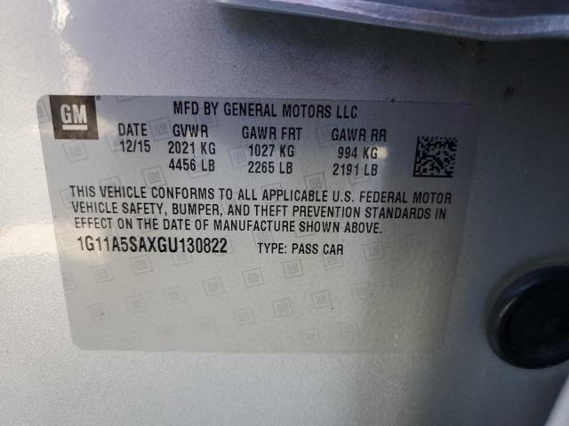 Photo 10 from auction – 2016 CHEVROLET MALIBU LIM with VIN 1G11A5SAXGU130822