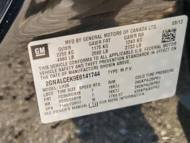 Photo 10 from auction – 2014 CHEVROLET EQUINOX LT with VIN 2GNALCEK9E6141744