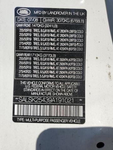 Photo 10 from auction – 2009 LAND ROVER RANGE ROVE with VIN SALSK25439A191021