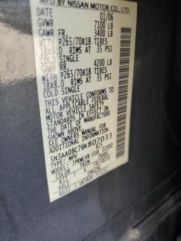 Photo 10 from auction – 2006 INFINITI QX56 with VIN 5N3AA08C76N807033