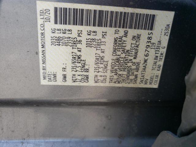 Photo 10 from auction – 2021 NISSAN ROGUE S with VIN 5N1AT3AA2MC679385