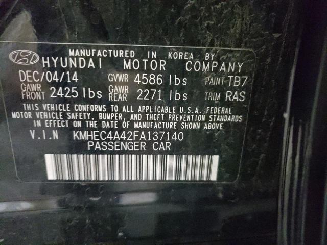 Photo 10 from auction – 2015 HYUNDAI SONATA with VIN KMHEC4A42FA137140