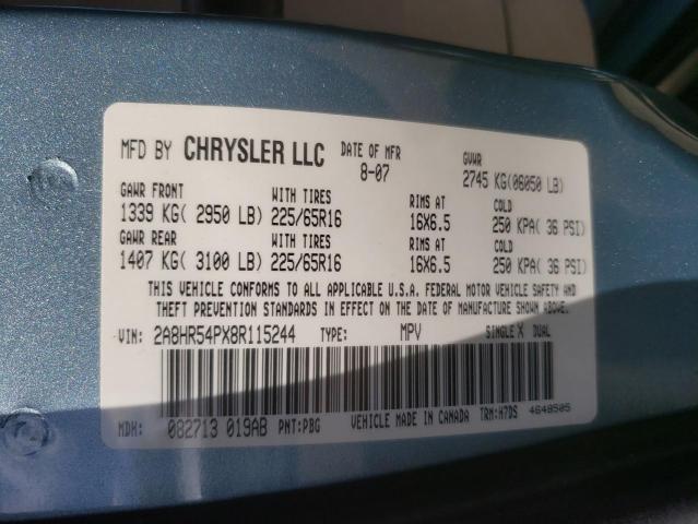 Photo 10 from auction – 2008 CHRYSLER TOWN & COU with VIN 2A8HR54PX8R115244