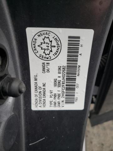 Photo 10 from auction – 2018 HONDA CIVIC EX with VIN 2HGFC2F85JH022682
