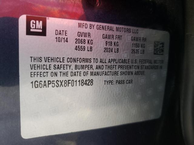 Photo 10 from auction – 2015 CADILLAC CTS with VIN 1G6AP5SX8F0118428