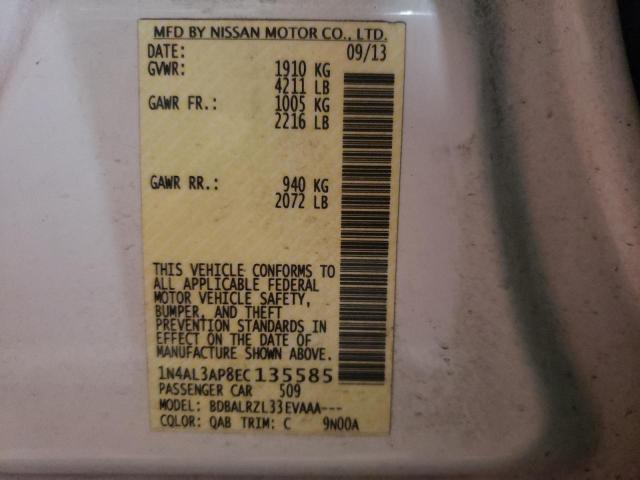 Photo 10 from auction – 2014 NISSAN ALTIMA 2.5 with VIN 1N4AL3AP8EC135585