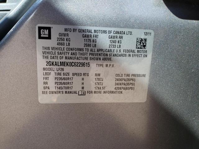 Photo 10 from auction – 2012 GMC TERRAIN SL with VIN 2GKALMEK0C6229615