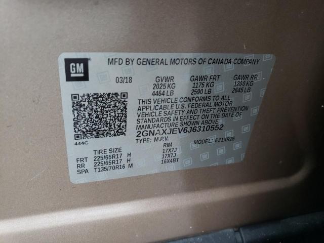 Photo 10 from auction – 2018 CHEVROLET EQUINOX LT with VIN 2GNAXJEV6J6310552