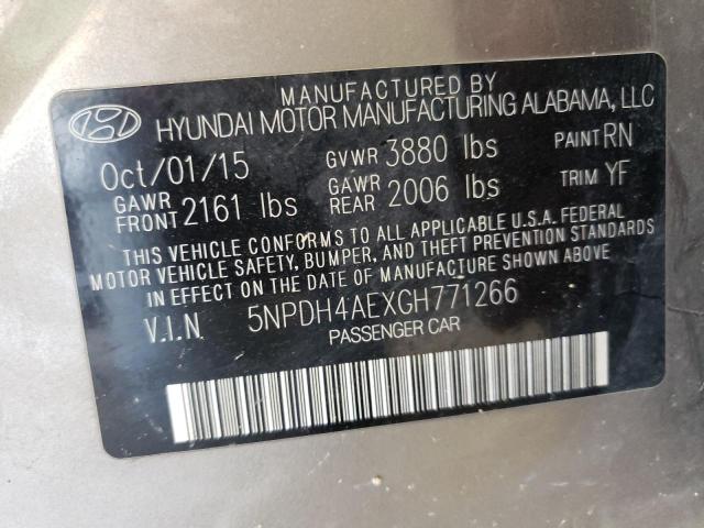 Photo 10 from auction – 2016 HYUNDAI ELANTRA SE with VIN 5NPDH4AEXGH771266