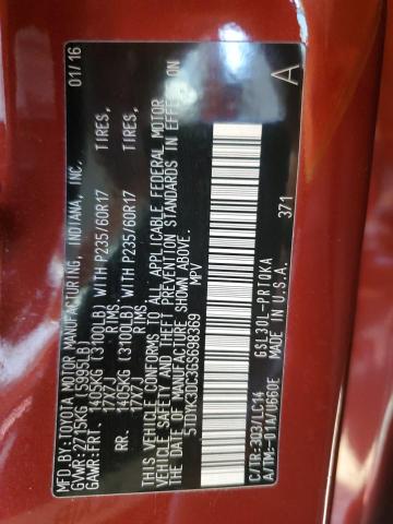 Photo 10 from auction – 2016 TOYOTA SIENNA XLE with VIN 5TDYK3DC3GS698369