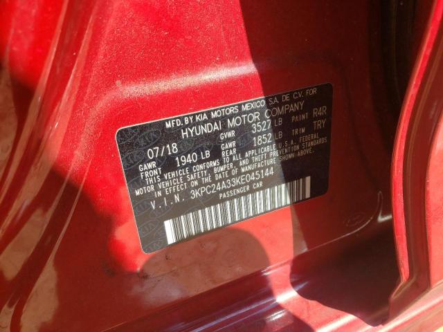 Photo 10 from auction – 2019 HYUNDAI ACCENT SE with VIN 3KPC24A33KE045144