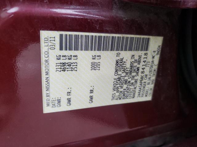 Photo 10 from auction – 2011 NISSAN MAXIMA S with VIN 1N4AA5AP6BC841418