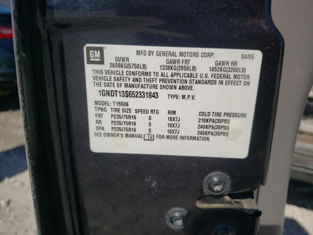 Photo 10 from auction – 2005 CHEVROLET TRAILBLAZE with VIN 1GNDT13S652331843