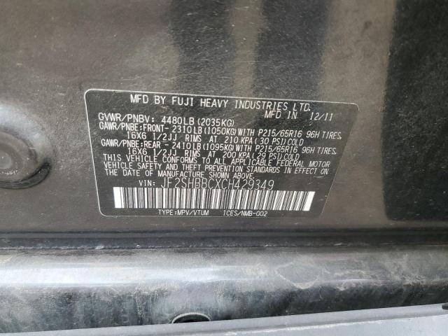 Photo 10 from auction – 2012 SUBARU FORESTER with VIN JF2SHBBCXCH429349