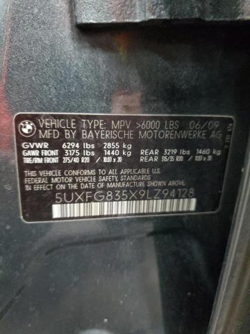 Photo 10 from auction – 2009 BMW X6 with VIN 5UXFG835X9LZ94128