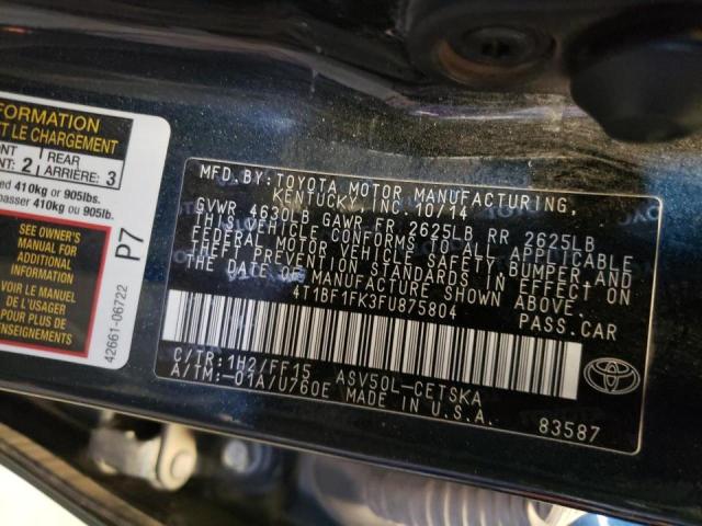 Photo 10 from auction – 2015 TOYOTA CAMRY LE with VIN 4T1BF1FK3FU875804
