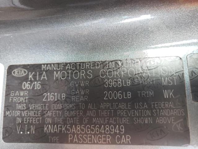 Photo 10 from auction – 2016 KIA FORTE LX with VIN KNAFK5A85G5648949
