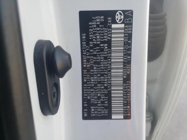 Photo 10 from auction – 2017 TOYOTA COROLLA L with VIN 5YFBURHE1HP642617