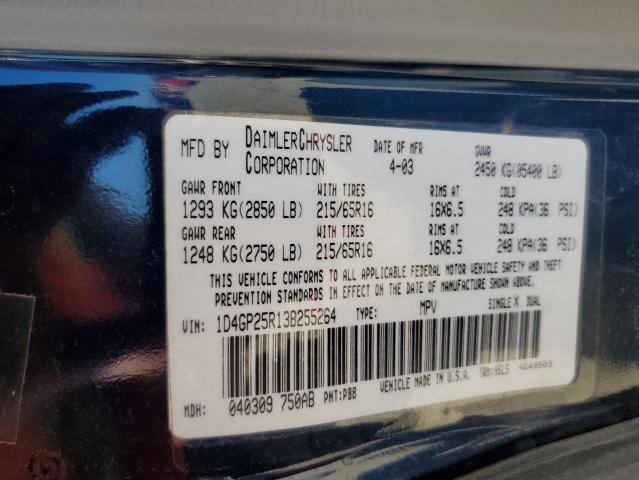 Photo 10 from auction – 2003 DODGE CARAVAN SE with VIN 1D4GP25R13B255264