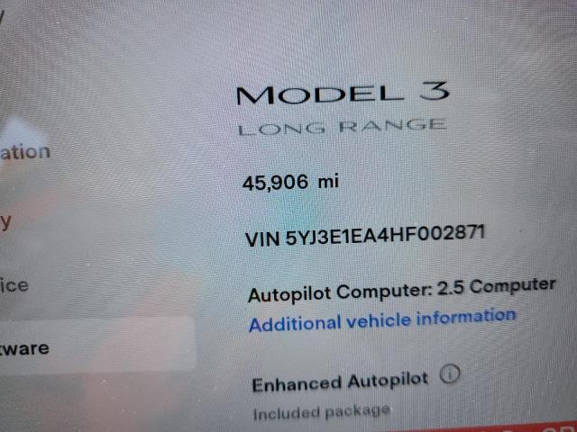 Photo 8 from auction – 2017 TESLA MODEL 3 with VIN 5YJ3E1EA4HF002871