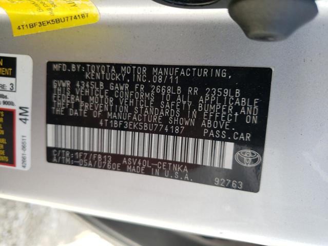Photo 10 from auction – 2011 TOYOTA CAMRY BASE with VIN 4T1BF3EK5BU774187