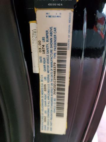Photo 10 from auction – 2000 VOLKSWAGEN NEW BEETLE with VIN 3VWCD21C3YM483379