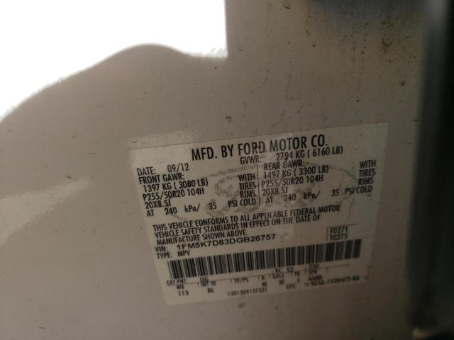 Photo 10 from auction – 2013 FORD EXPLORER X with VIN 1FM5K7D83DGB26757