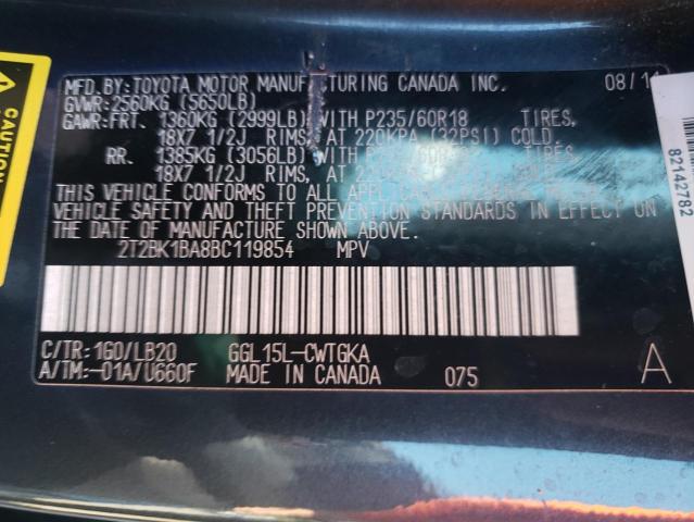 Photo 10 from auction – 2011 LEXUS RX 350 with VIN 2T2BK1BA8BC119854