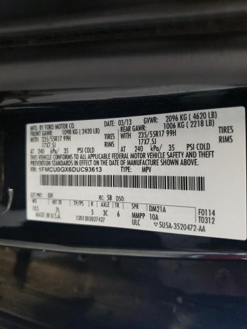 Photo 10 from auction – 2013 FORD ESCAPE SE with VIN 1FMCU0GX6DUC93613