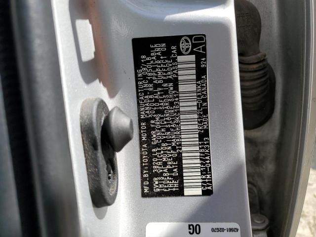 Photo 10 from auction – 2019 TOYOTA COROLLA L with VIN 2T1BURHE9KC163417
