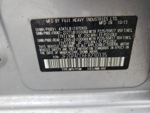Photo 10 from auction – 2014 SUBARU XV CROSSTR with VIN JF2GPACC6E8230335