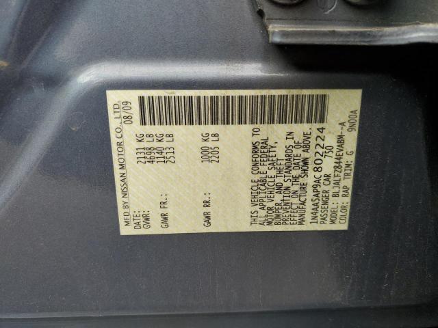 Photo 10 from auction – 2010 NISSAN MAXIMA S with VIN 1N4AA5AP9AC802224