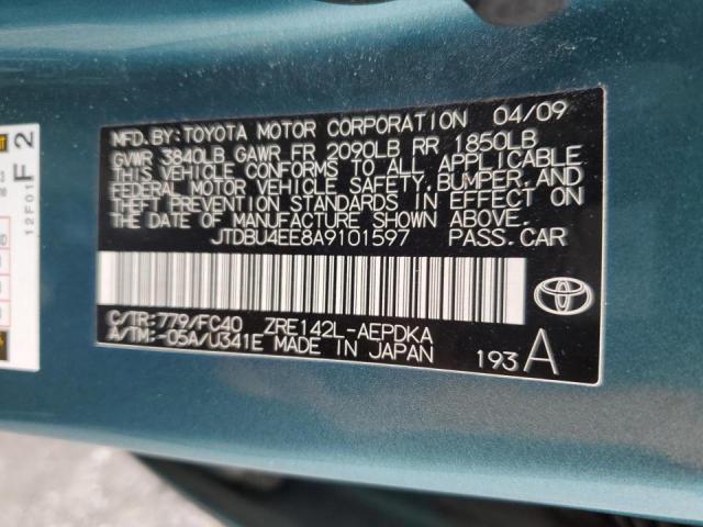Photo 10 from auction – 2010 TOYOTA COROLLA BA with VIN JTDBU4EE8A9101597