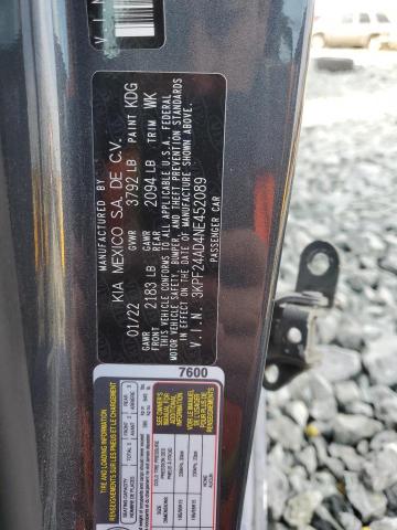 Photo 10 from auction – 2022 KIA FORTE FE with VIN 3KPF24AD4NE452089