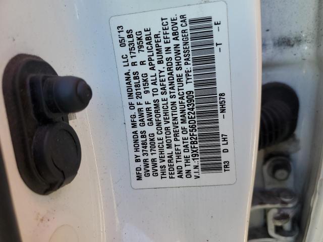 Photo 10 from auction – 2013 HONDA CIVIC LX with VIN 19XFB2F56DE243909
