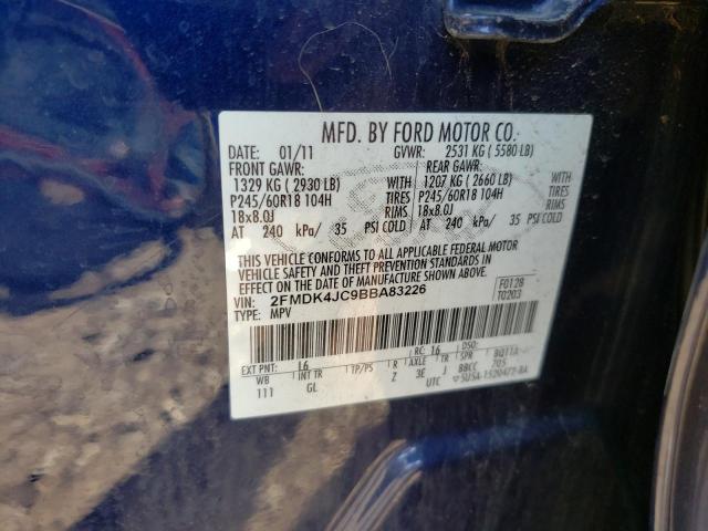 Photo 10 from auction – 2011 FORD EDGE SEL with VIN 2FMDK4JC9BBA83226