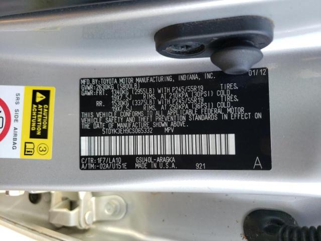 Photo 10 from auction – 2012 TOYOTA HIGHLANDER with VIN 5TDYK3EH9CS065332