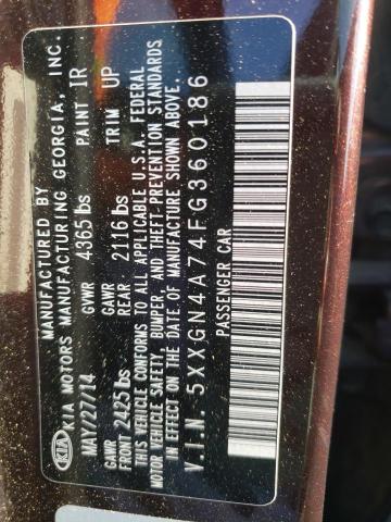 Photo 10 from auction – 2015 KIA OPTIMA LX with VIN 5XXGN4A74FG360186