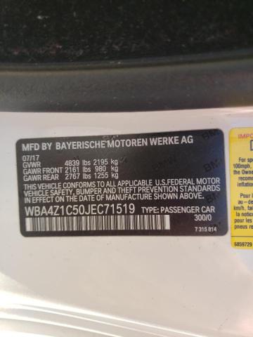 Photo 10 from auction – 2018 BMW 430I with VIN WBA4Z1C50JEC71519